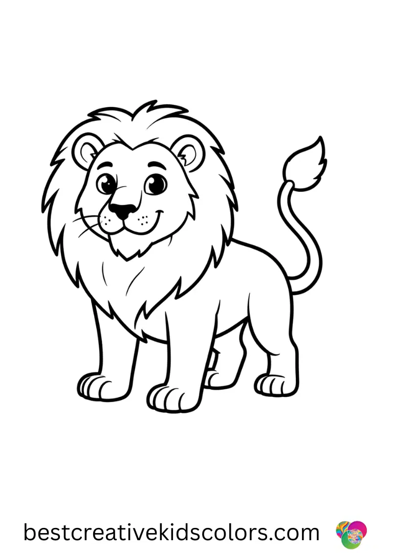 Simple mighty lion roars across the horizon coloring pages Simple mighty lion roars across the horizon coloring pages place a lion carving lines in dust with its tail.
