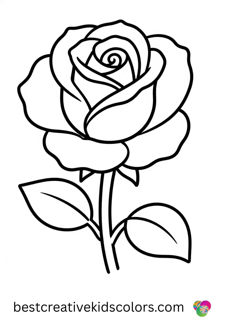 Single rose coloring page shows a snail curling into its shell.