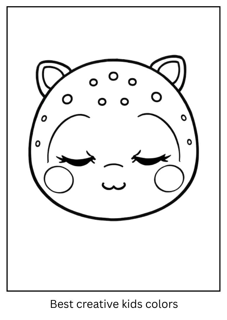 Sleepy Labubu Face Coloring Sheet