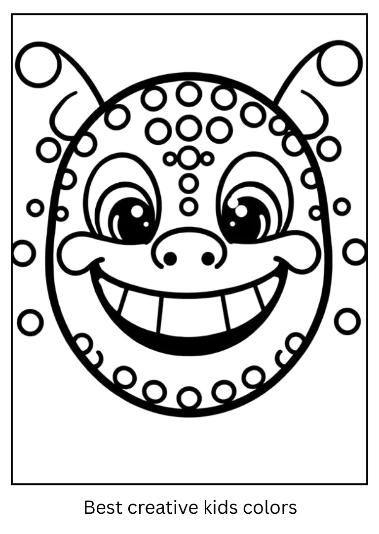 Smiling Labubu Face Coloring Page