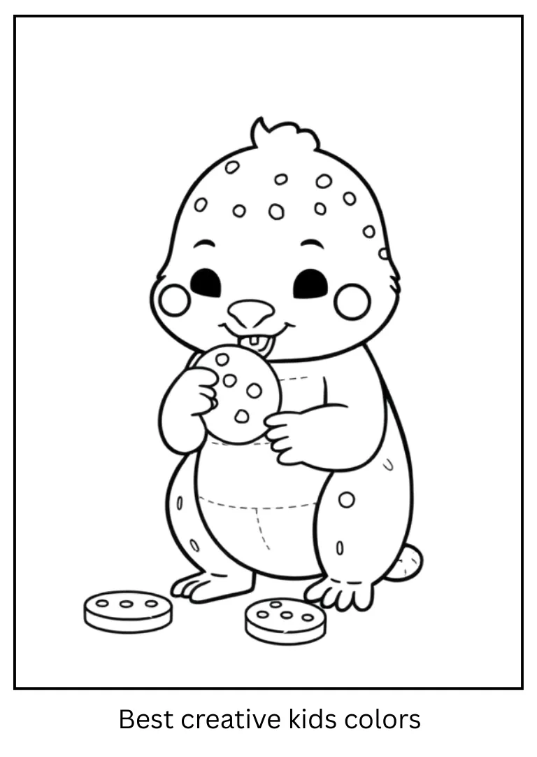 Snack Time Labubu Coloring Outline