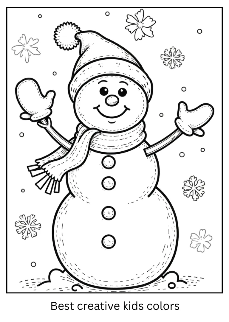 Snowflakes and Snowman Drawing Snowflakes and Snowman Drawing