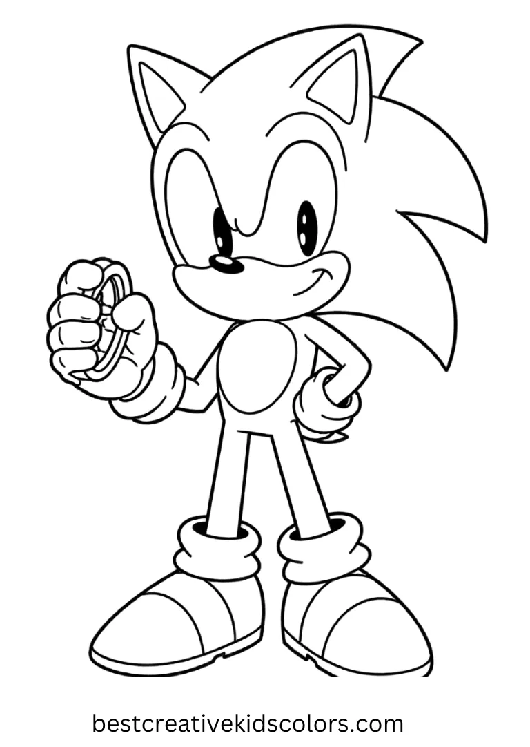 Sonic Holding a Ring Easy Art Page