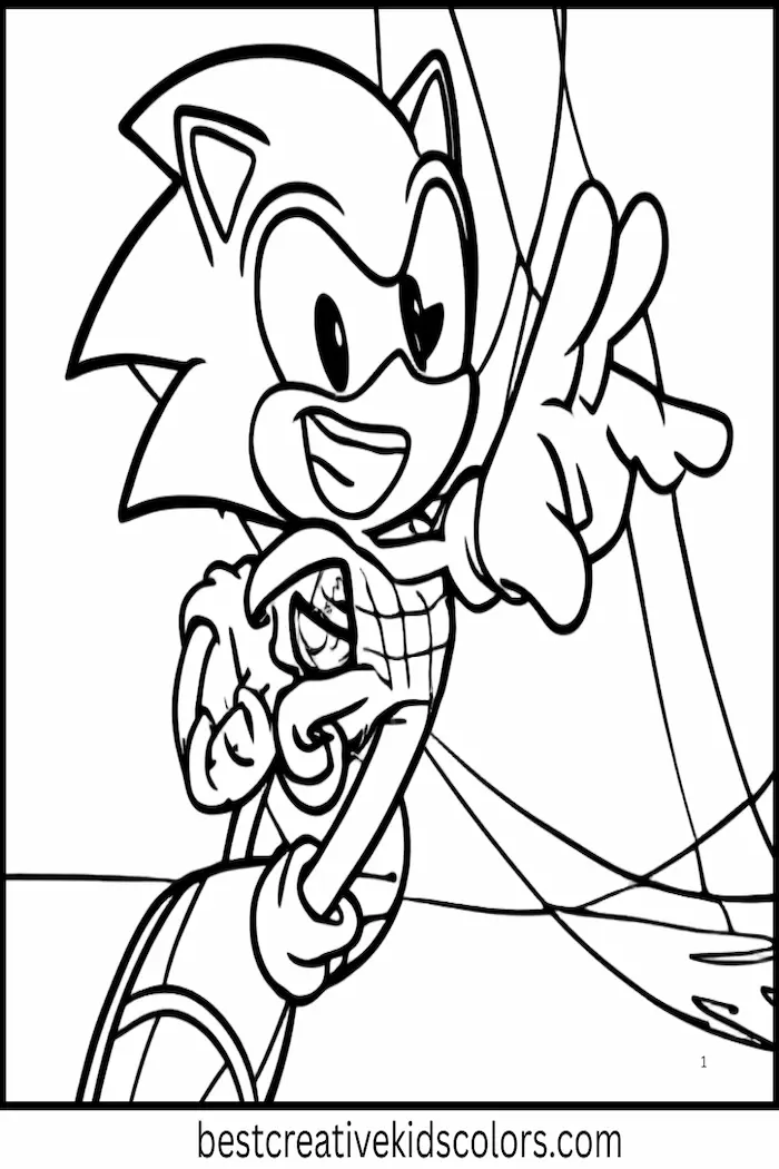Sonic Spider-Man Coloring Activity Page