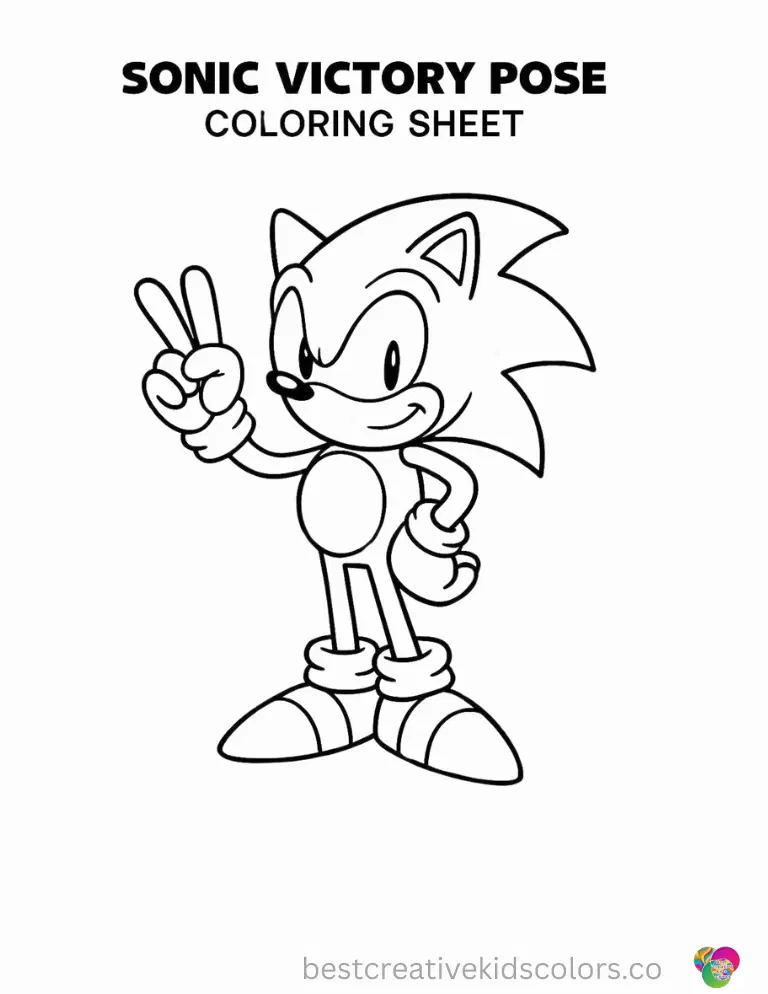 Sonic Victory Pose Coloring Sheet