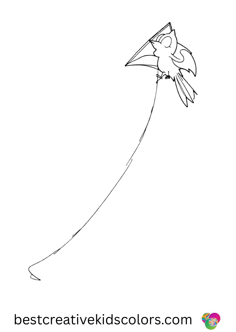 Sonic coloring pages PDF shows Sonic building a small kite while a bird lands on it.