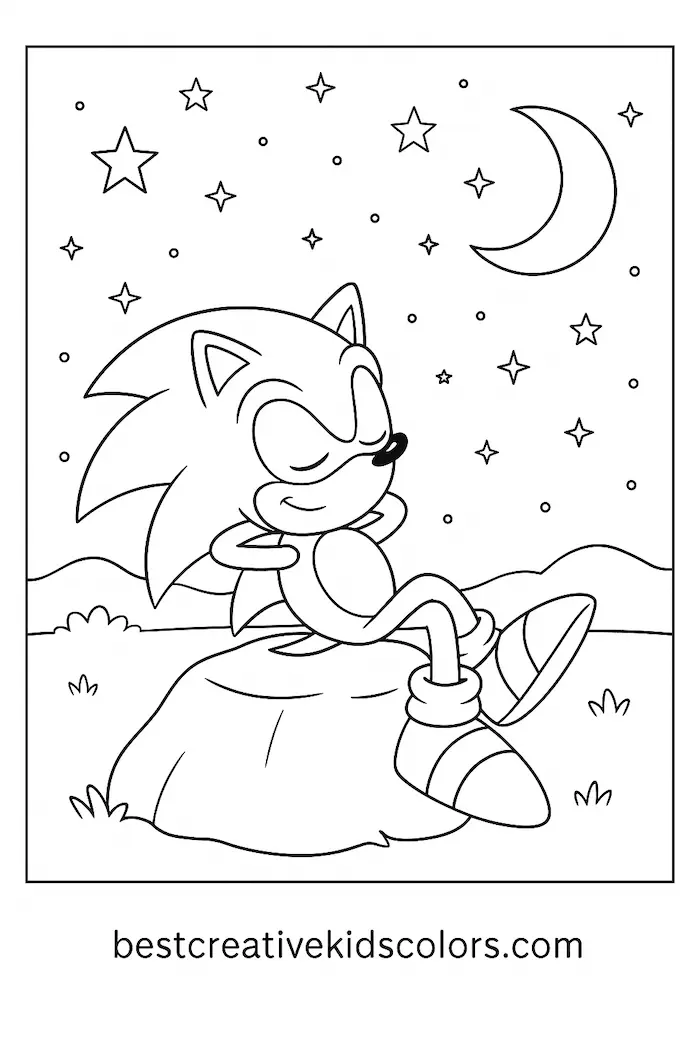 Sonic the Hedgehog Printable – Calm Starry Night Scene