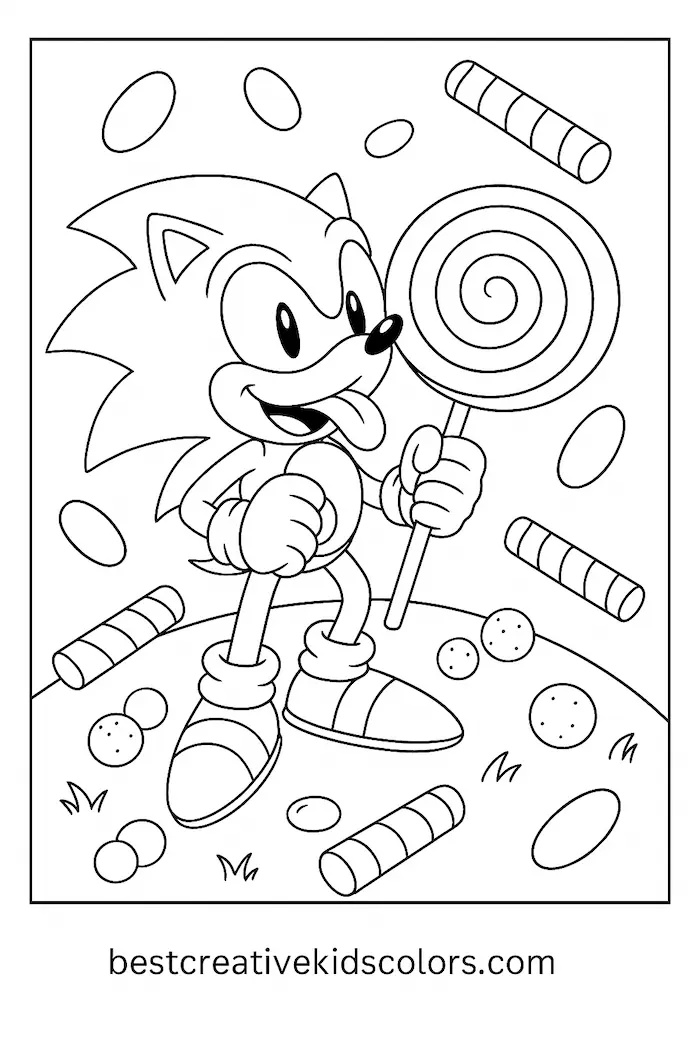 Sonic with Giant Lollipop