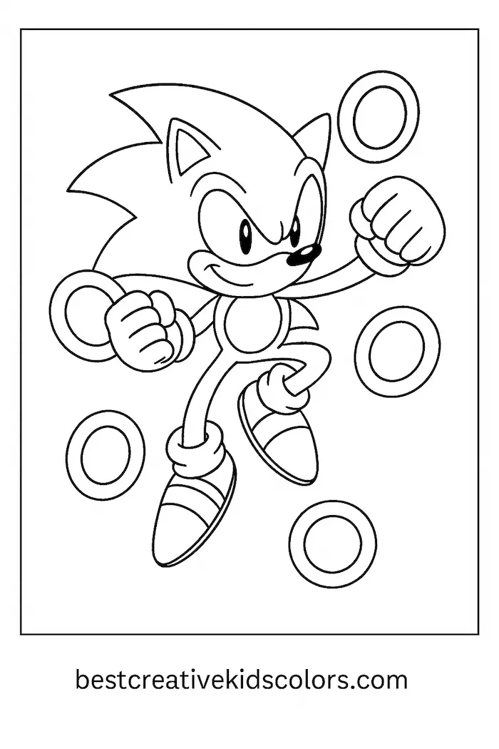 Sonic with Rings Simple Designs for All Ages