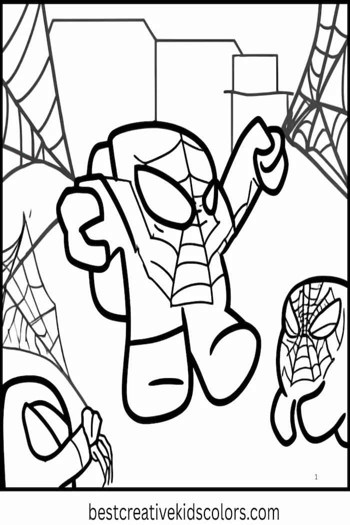 Spider-Man Among Us Coloring Activity Page