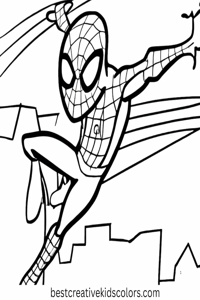 Spider-Man Cartoon Coloring Fun Sheet