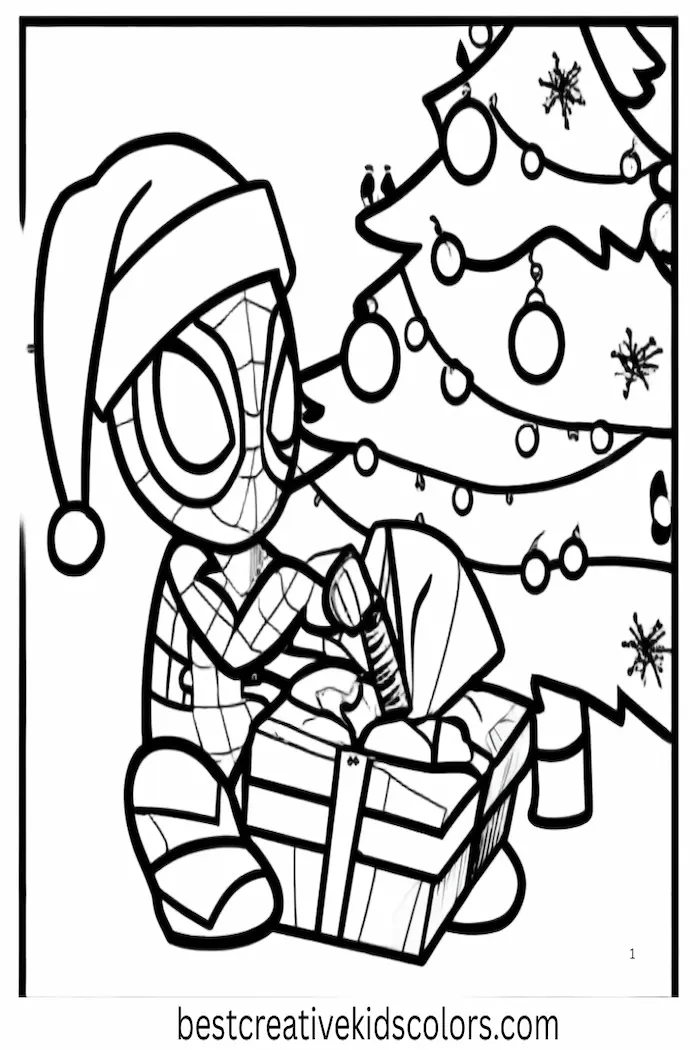 Spider-Man Christmas Coloring Activity Page