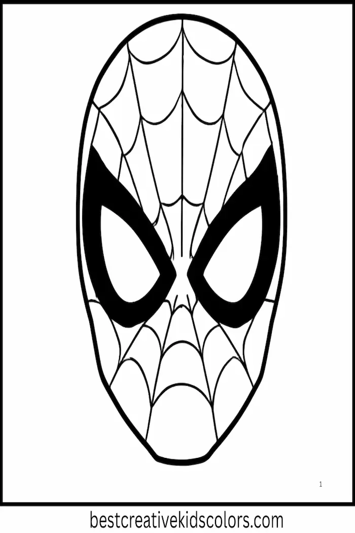 Spider-Man Mask Coloring Activity Page