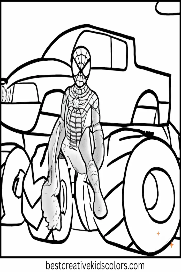 Spider-Man Monster Truck Coloring Picture