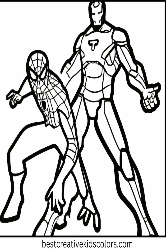 Spider-Man and Iron Man Coloring Activity Page