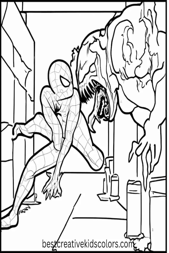 Spider-Man vs. Venom in a Dark Street Fight