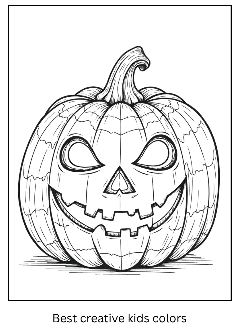 Spider-Web Pumpkin Halloween Coloring Sheet