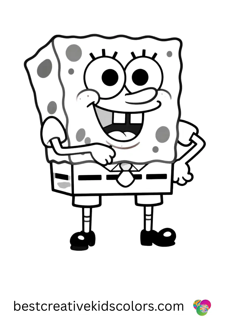 SpongeBob SquarePants coloring pages shows SpongeBob placing tiny candy ornaments on a mini coral tree.