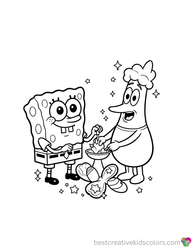 SpongeBob and Patrick parents clam episode features the family painting sparkling candy stars on shells.