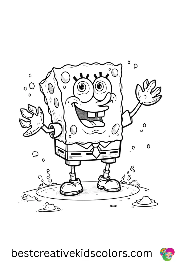 Spongebob coloring pages free printable animals captures SpongeBob spinning a gingerbread crab on ice.