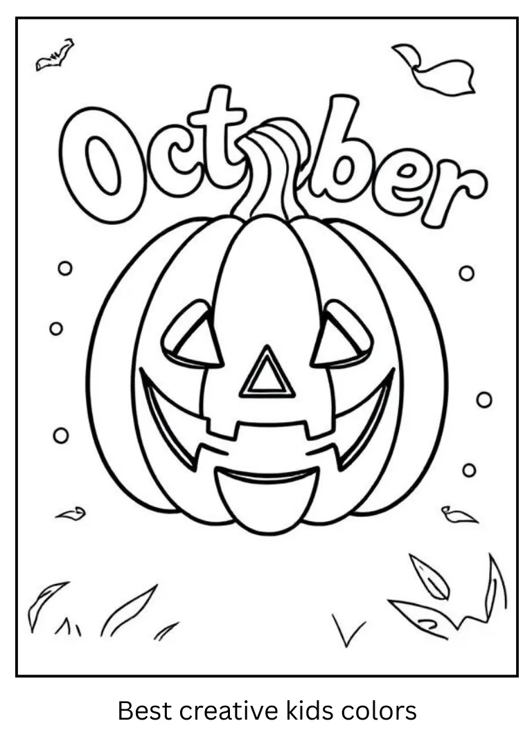 Spooky Jack-o’-Lantern October Coloring Sheet