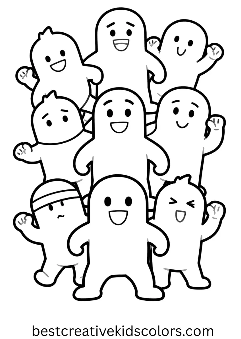 The team dodges playful obstacles in Squad busters Coloring Pages.