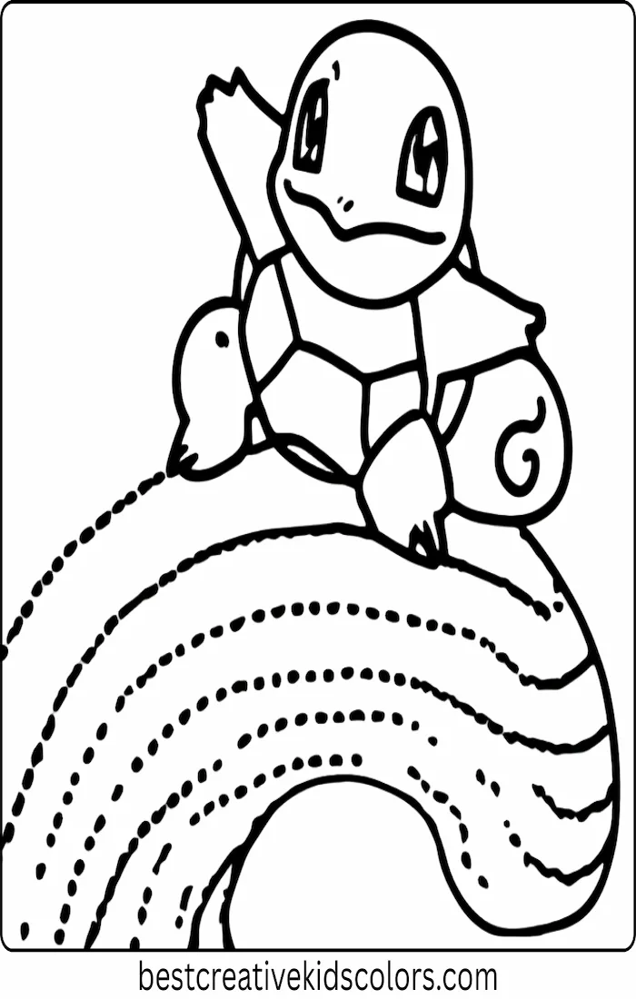 Squirtle Riding a Wave