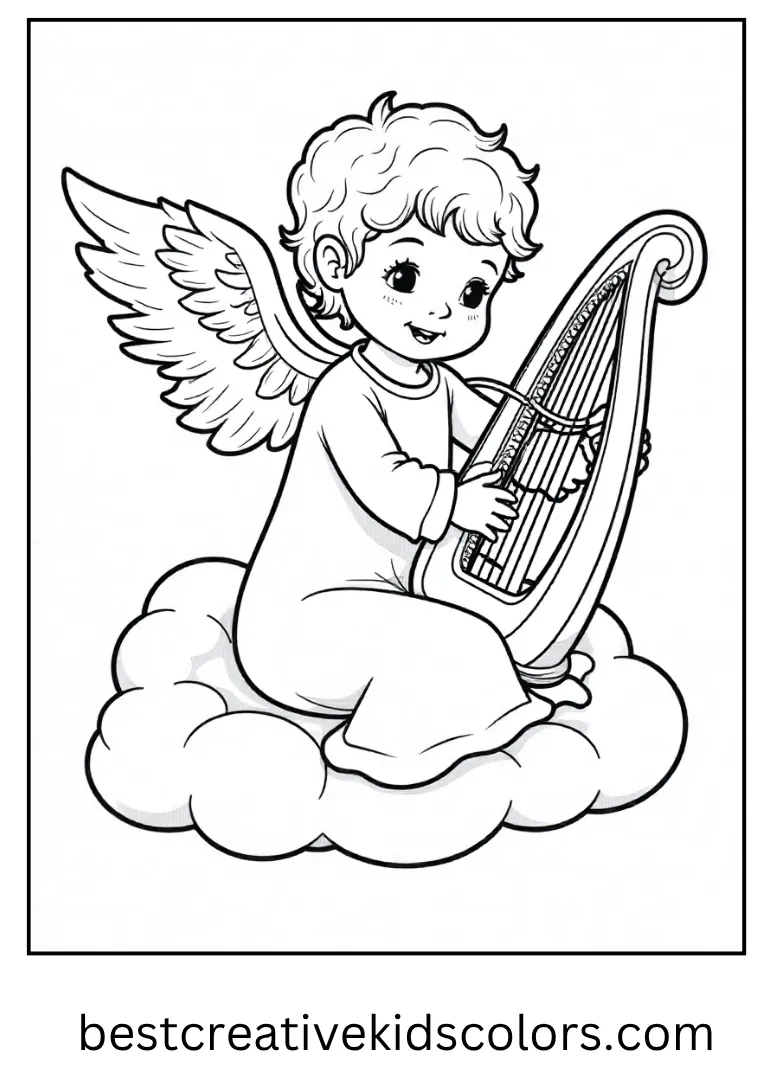 Stable Animals Coloring Outline A donkey and cow rest peacefully in a stable.