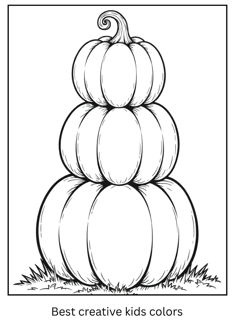 Stacked Pumpkins Coloring Fun for Halloween