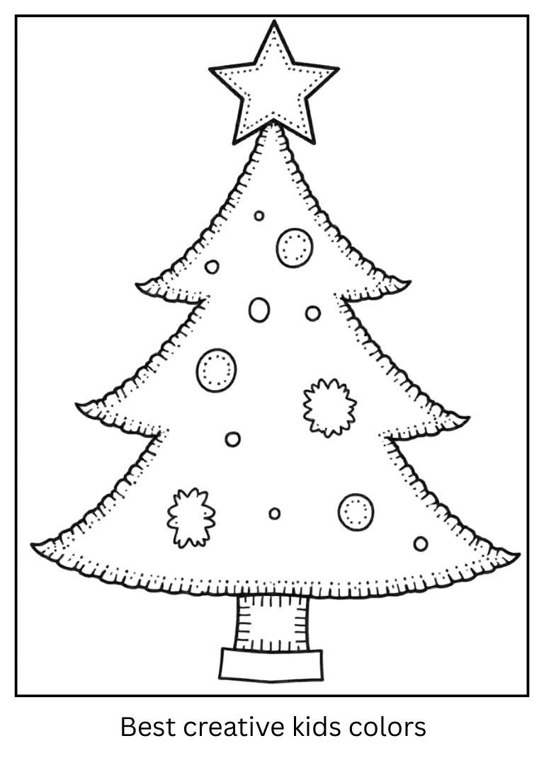 Star for Christmas Tree Coloring Sheet