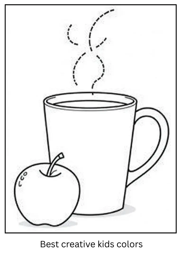 Steaming Apple Cider Coloring Page