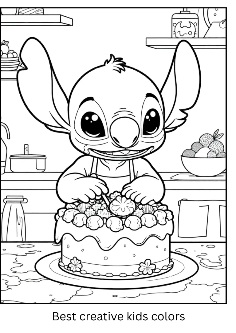 Stitch Baking a Tropical Cake