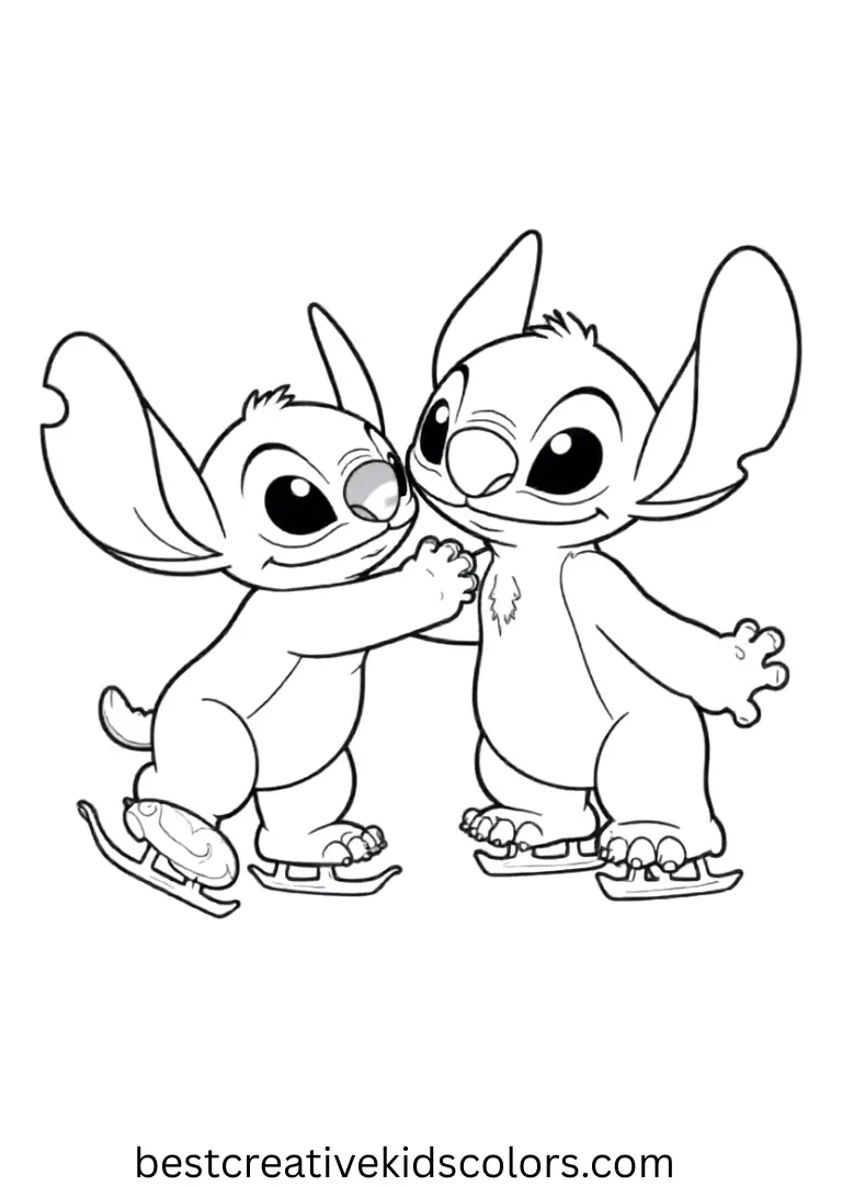 Stitch and Angel coloring pages PDF free download