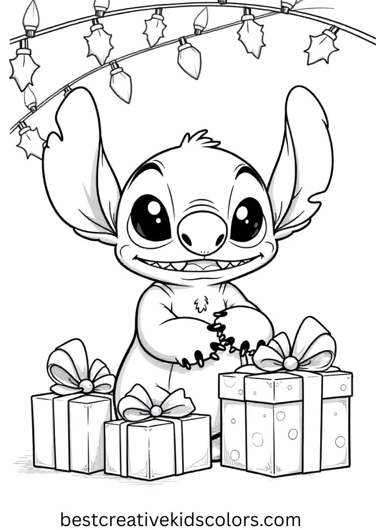 Stitch christmas coloring pages pdf