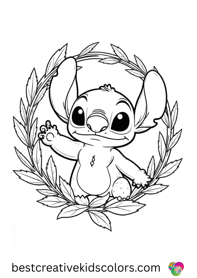 Stitch christmas for coloring easy