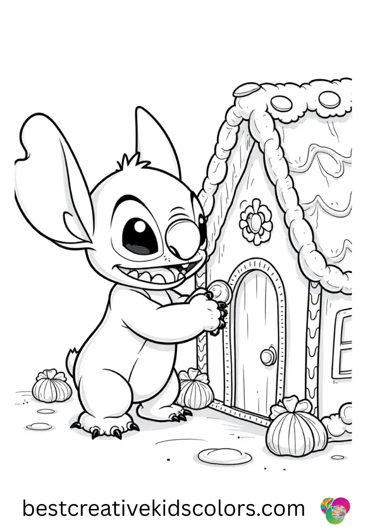 Stitch christmas for coloring printable