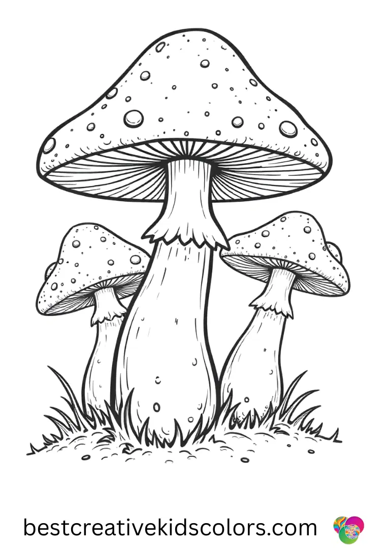 Stoner trippy mushroom coloring pages easy feature mushrooms spinning inside tiny colorful whirlwinds.