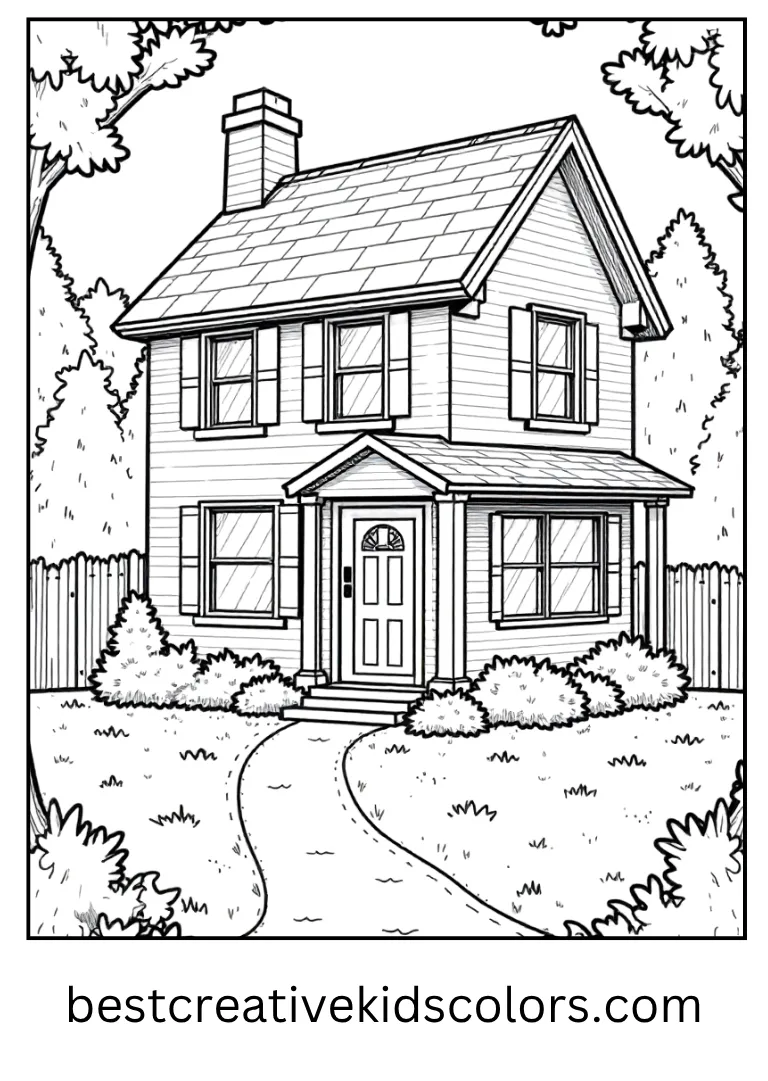 Stranger Things Haunted House Coloring Page
