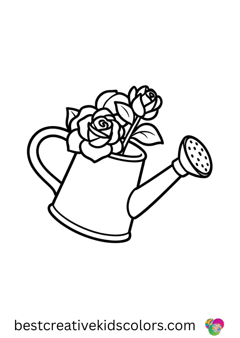 Sunrise Rose Flower shows a watering can tipping forward.