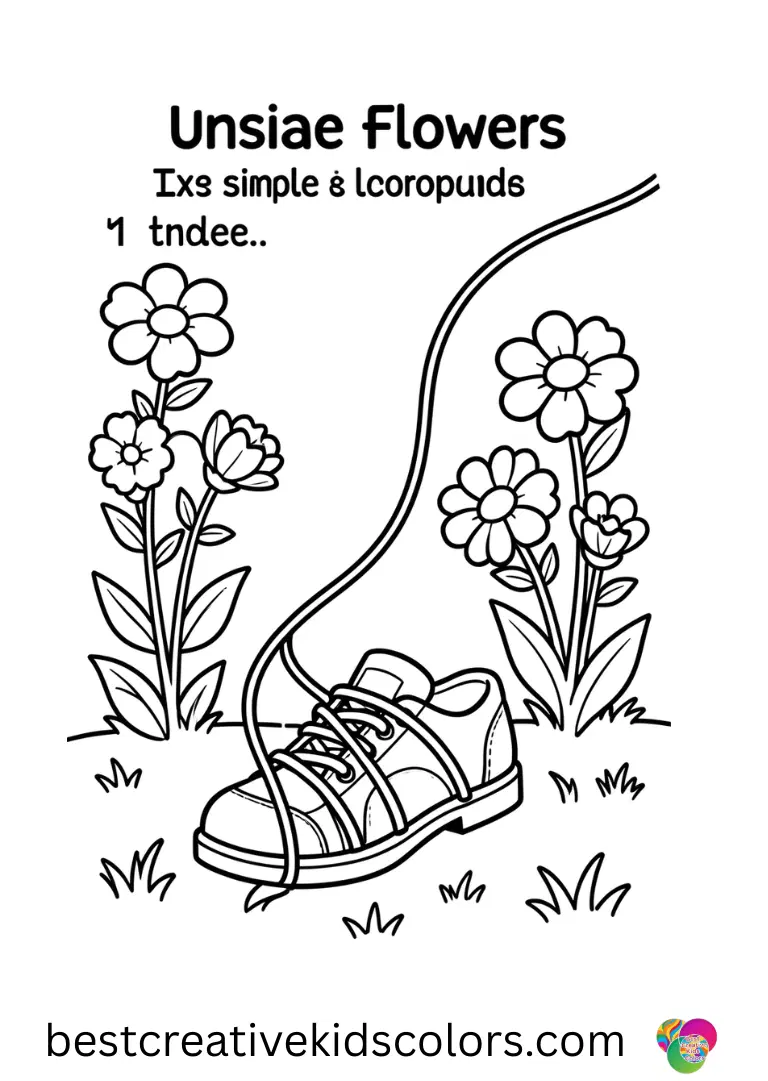 Sunrise flowers images shows a kite string tangling around a shoe.