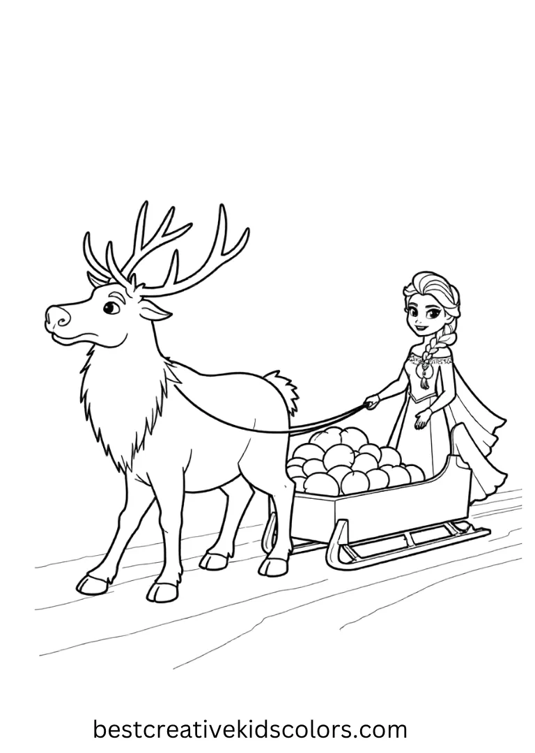 Sven Pulling a Sled Full of Snowballs