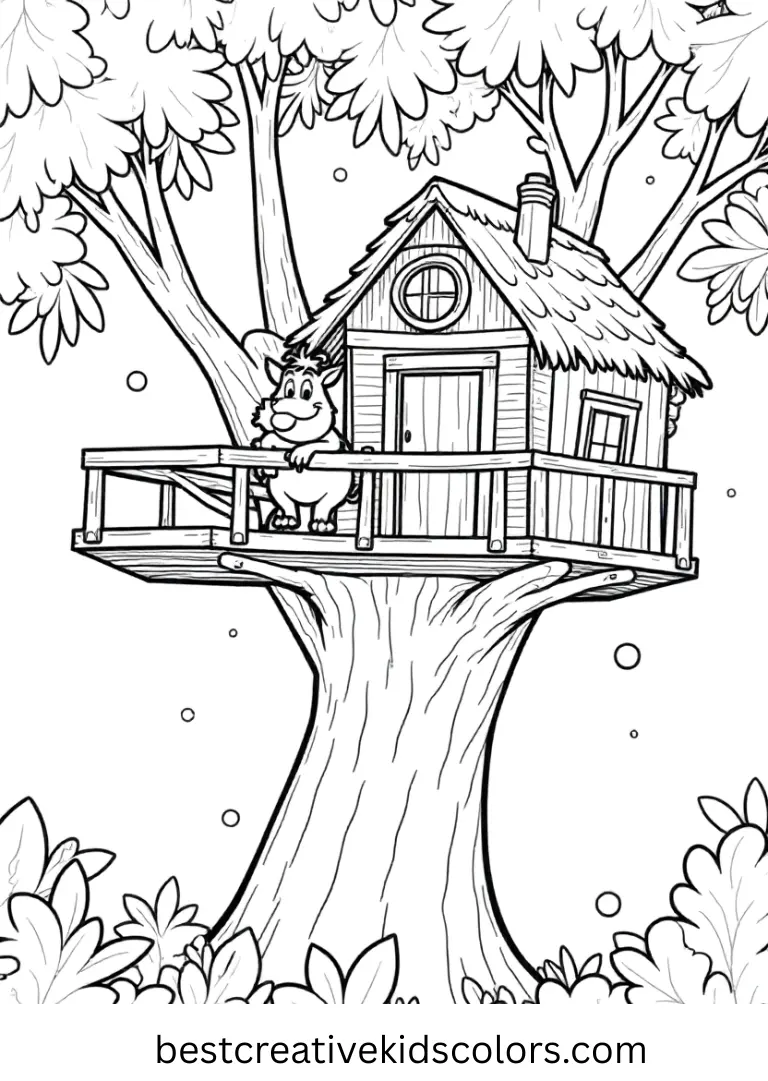 Tarzan & Friends Treehouse Fun Disney Coloring Sheet Explore treehouse adventures with Tarzan on creative Disney Coloring Pages.