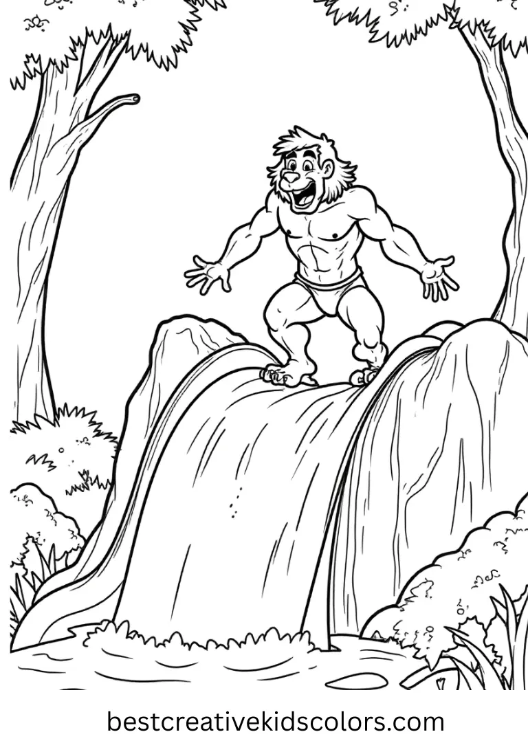 Tarzan’s Waterfall Slide Disney Coloring Sheet Swing down waterfalls with Tarzan on fun and easy Disney Coloring Pages.