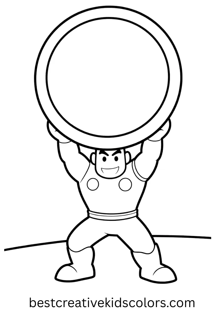 Thorbuster vs Hulkbuster lift a massive circular shield slowly, balancing it in the evening breeze.