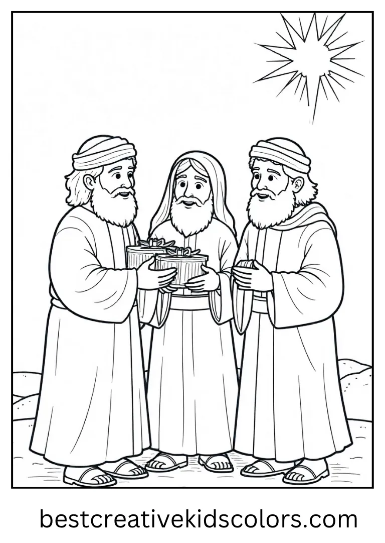 Three Wise Men Coloring Sheet