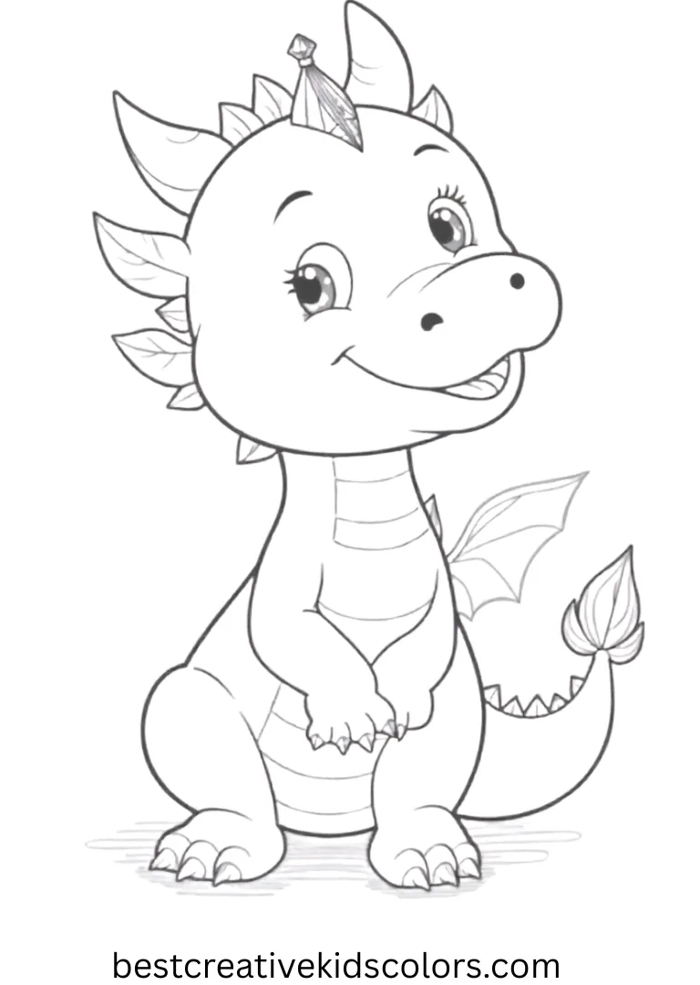 Tiny Dragon Art Sheet With Crown