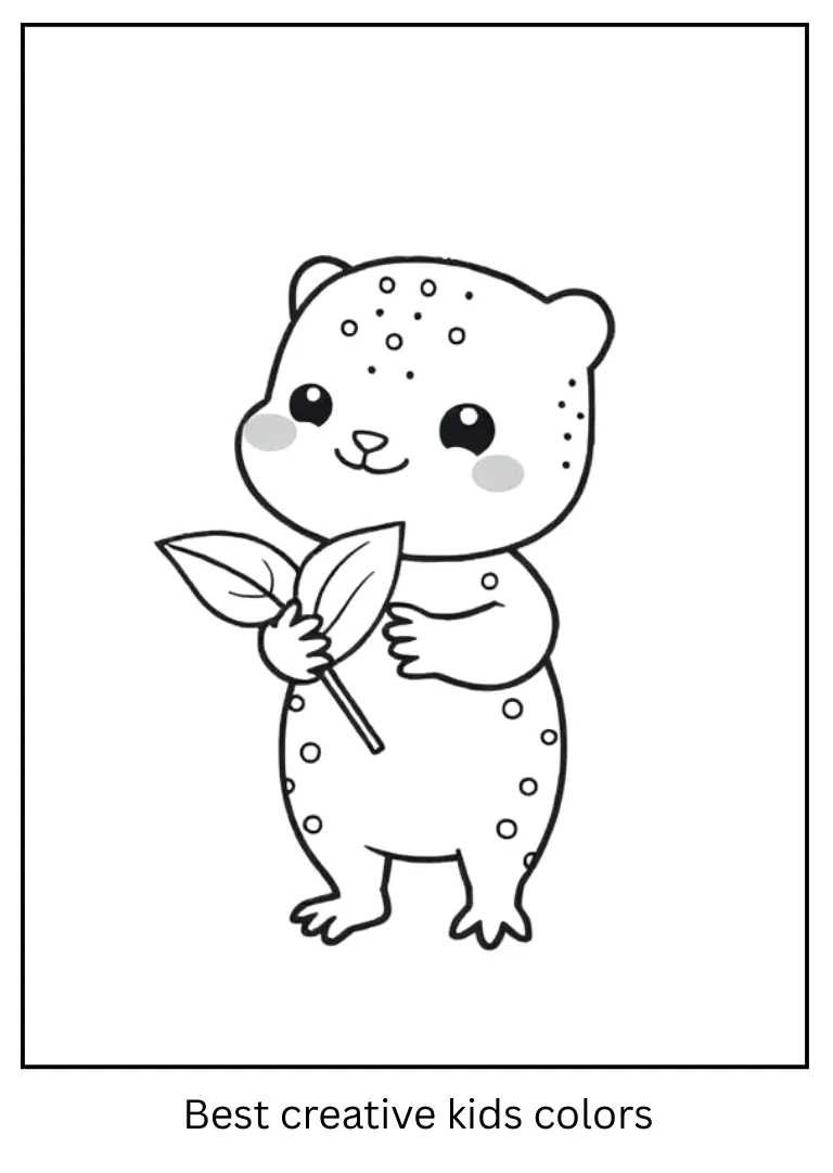 Tiny Labubu with Leaf Printable