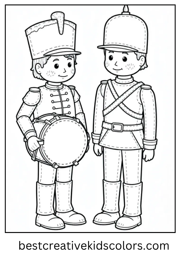 Toy Drum and Soldier Coloring Page