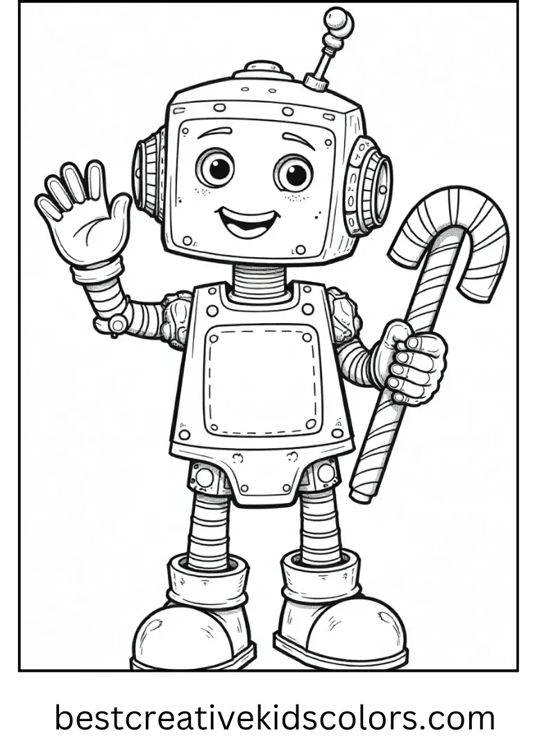 Toy Robot Christmas Coloring Page