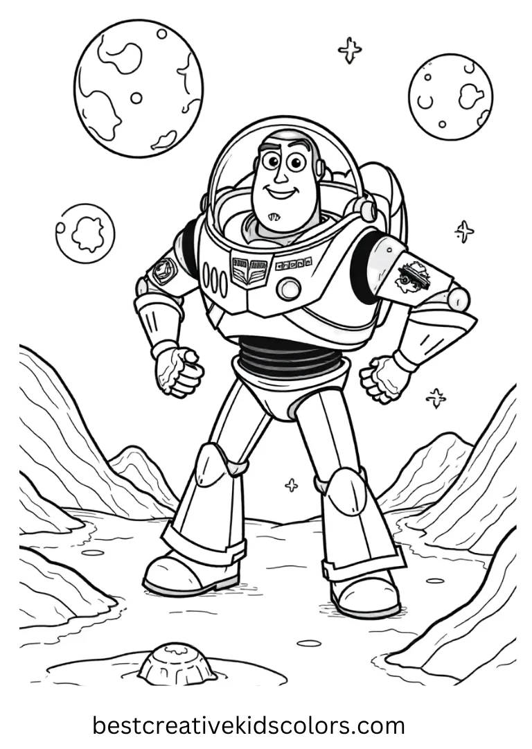 Color Buzz landing on craters and discovering fun lunar landscapes.